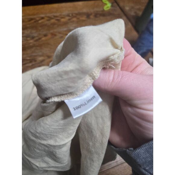 Chic le freque oversized linen button down shirt sz Small - Picture 3 of 4